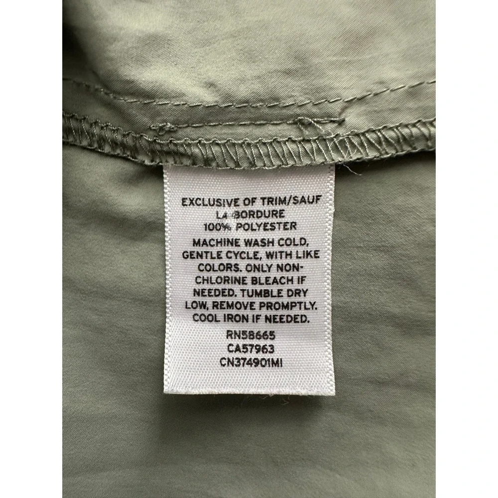 Caslon Hooded Anorak Jacket Women Size M Green Roll Tab Sleeve Utility Gorpcore‎